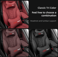 Image 1 of AUDI luxury PU leather headrest and lumbar pillows comfortable for interior