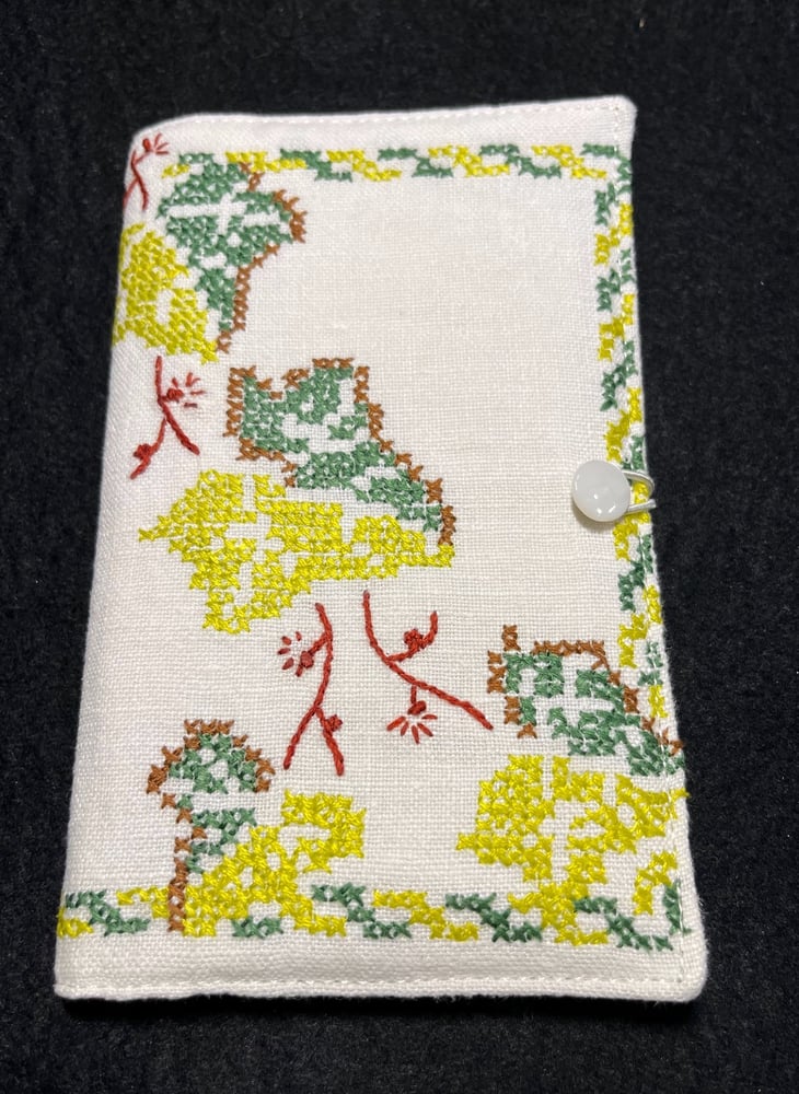 Image of Vintage Cross-Stitched Ivy Notebook