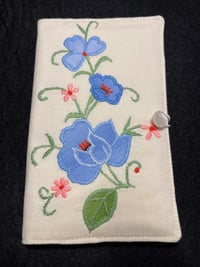 Image 1 of Vintage Appliqued Blue Flowered Notebook