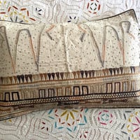 Image 1 of Handstitched  and appliqued pillow-covers using traditional  tribal motifs and  embroidery