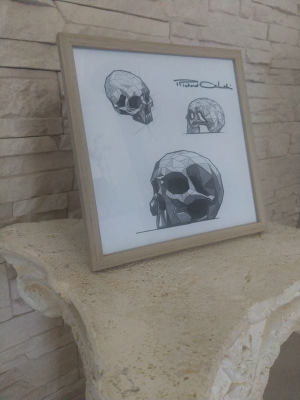Orlinski Richard Skull Crâne Cadre bois inclus Print impression