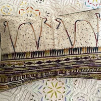 Image 2 of Handstitched  and appliqued pillow-covers using traditional  tribal motifs and  embroidery