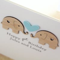 Image 2 of Twins Birthday Card. 5 Colours. Personalised Twin Card. Twin 1st Birthday Card. 