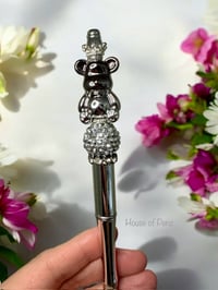 Metallic Silver Bear Pen