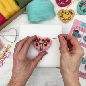 Image of Needle Felted Heart Decorations Kit