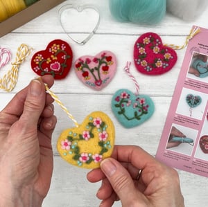 Image of Needle Felted Heart Decorations Kit