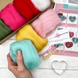 Image of Needle Felted Heart Decorations Kit