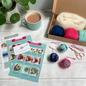Image of Needle Felted Christmas Baubles Kit