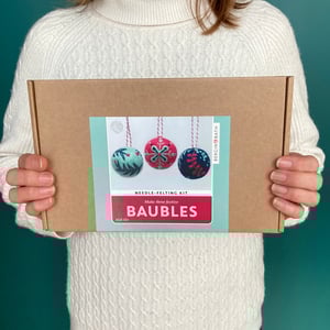 Image of Needle Felted Christmas Baubles Kit