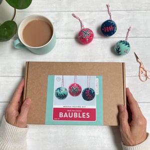 Image of Needle Felted Christmas Baubles Kit
