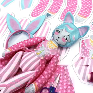 Image of DIY Dolly Kit - Mewky the Circus Ringmaster Cat Bunny Doll