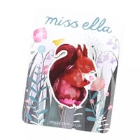 Image 1 of Red Squirrel Brooch - Wooden Pin