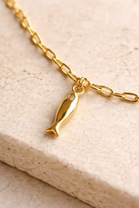 Image 2 of 18k Gold Charm Necklace – Dainty Paperclip Chain