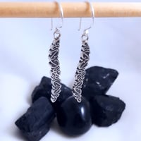 Image 2 of Long Twenty Cent Motif Earrings 