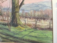 Image 5 of Vintage Heddon Northumberland Pastel Drawing by Myrna Luff 1991, Frame Size 16 3/4 x 12 7/10 ins 