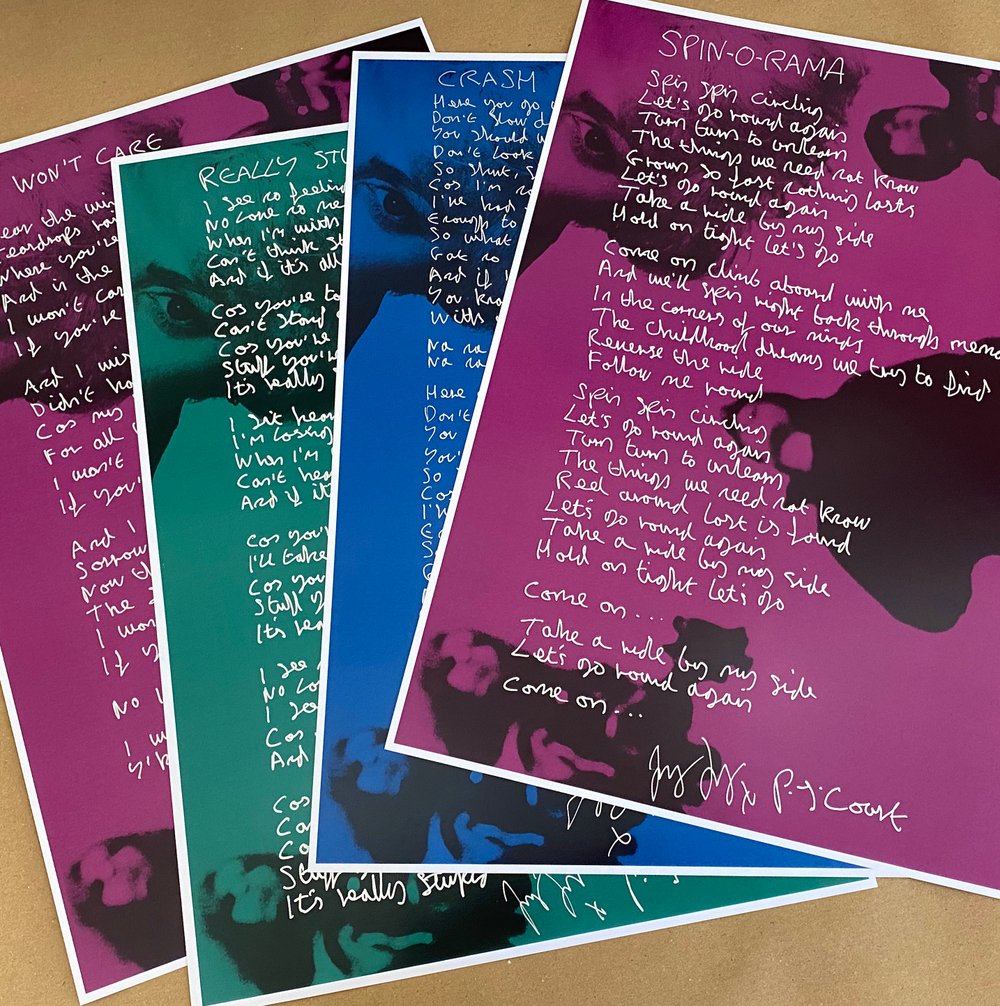 Hand written signed lyrics 