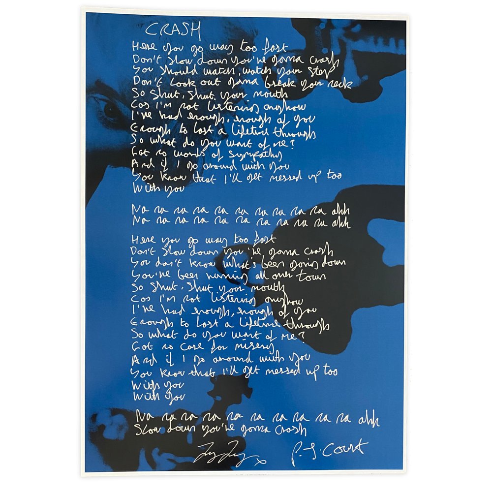 Hand written signed lyrics 