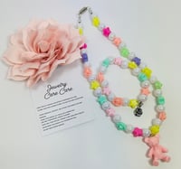 Image 1 of Pink Teddy Bear Charm Necklace & Bracelet Set