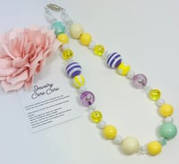 Image 1 of Yellow, Mint & Purple Chunky Necklace 
