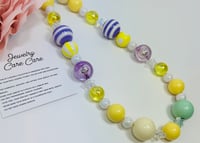 Image 2 of Yellow, Mint & Purple Chunky Necklace 