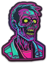 Image 1 of Spooky Holographic Zombie Sticker | Cool and Creepy Decal for Horror Fans