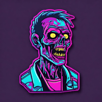 Image 5 of Spooky Holographic Zombie Sticker | Cool and Creepy Decal for Horror Fans