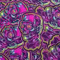 Image 5 of Neon Zombie Sticker (Horror)