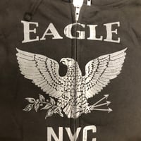 Image 2 of The Eagle NYC Black Hooded Zipper Sweatshirt w/ Gray Logo