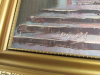 Image 9 of Vintage Painting, Mediterranean Street Steps c. 1970s, in Frame Size 18 1/4 x 11 1/2 ins,  Signed 