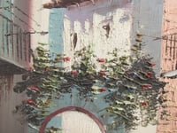 Image 7 of Vintage Painting, Mediterranean Street Steps c. 1970s, in Frame Size 18 1/4 x 11 1/2 ins,  Signed 