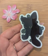 Image 2 of Silly Cat Sticker Blue