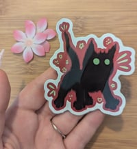 Image 2 of Silly Cat Sticker Red