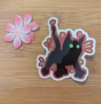 Image 1 of Silly Cat Sticker Red