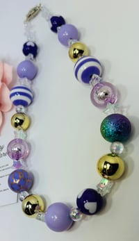 Image 3 of Purple & Gold Chunky Necklace 