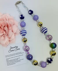 Image 1 of Purple & Gold Chunky Necklace 