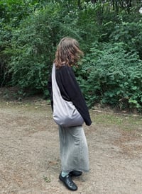 Image 2 of gray satin crossbody bag