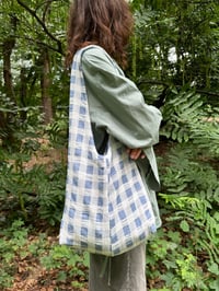Image 2 of light blue checked bag