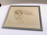 Image 4 of Antique 'Mighty Like a Rose' Baby Art Print by Bessie Pease Gutmann, Frame Size 19 1/8 x 15 2/10 ins