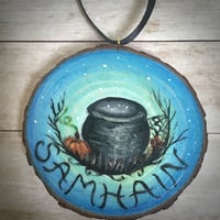 Image 10 of Pagan Year Seasonal Hand Painted Log Slice Art Hanging Decoration