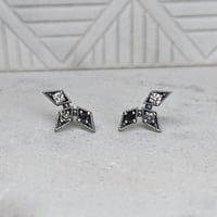 Image 2 of Triple Star Studs - Ombre Diamonds - Silver