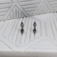 Image 2 of Double Star Studs - Ombre - Silver