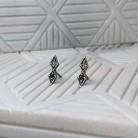 Image 1 of Double Star Studs - Ombre - Silver