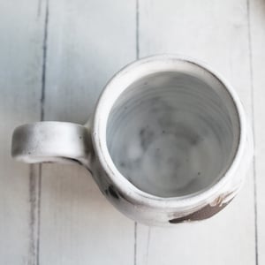 Image of Rustic Dark Chocolate and Marshmallow Glazed Coffee Cup, Handmade Mug, Made in USA