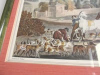 Image 4 of Antique Fox Hunting Engraving Print, Country House Meet, R Pollard (b 1755) Frame 16 1/2 x 13 1/2 in