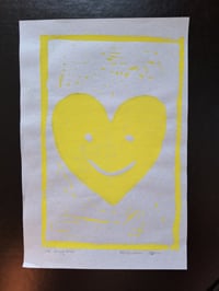 Image 1 of Smiling Heart linocut