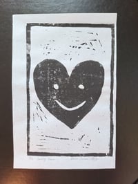 Image 6 of Smiling Heart linocut