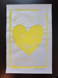 Image 2 of Smiling Heart linocut