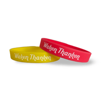 Image 1 of Waken Thanken Wristbands - LEMON YELLOW & WATERMELON RED