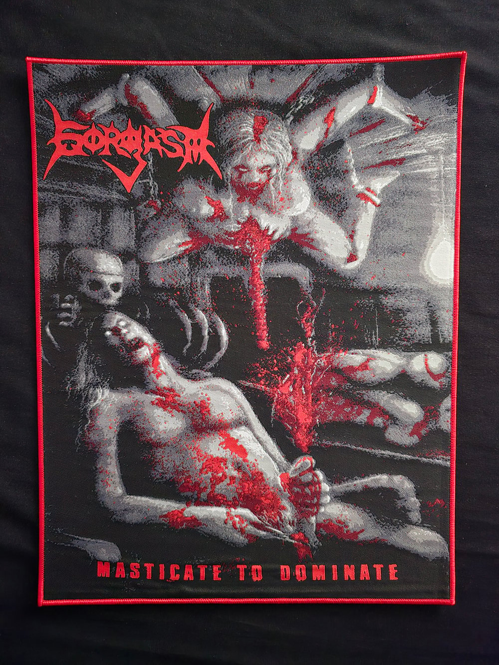 Gorgasm "Masticate to Dominate" Official Woven Backpatch