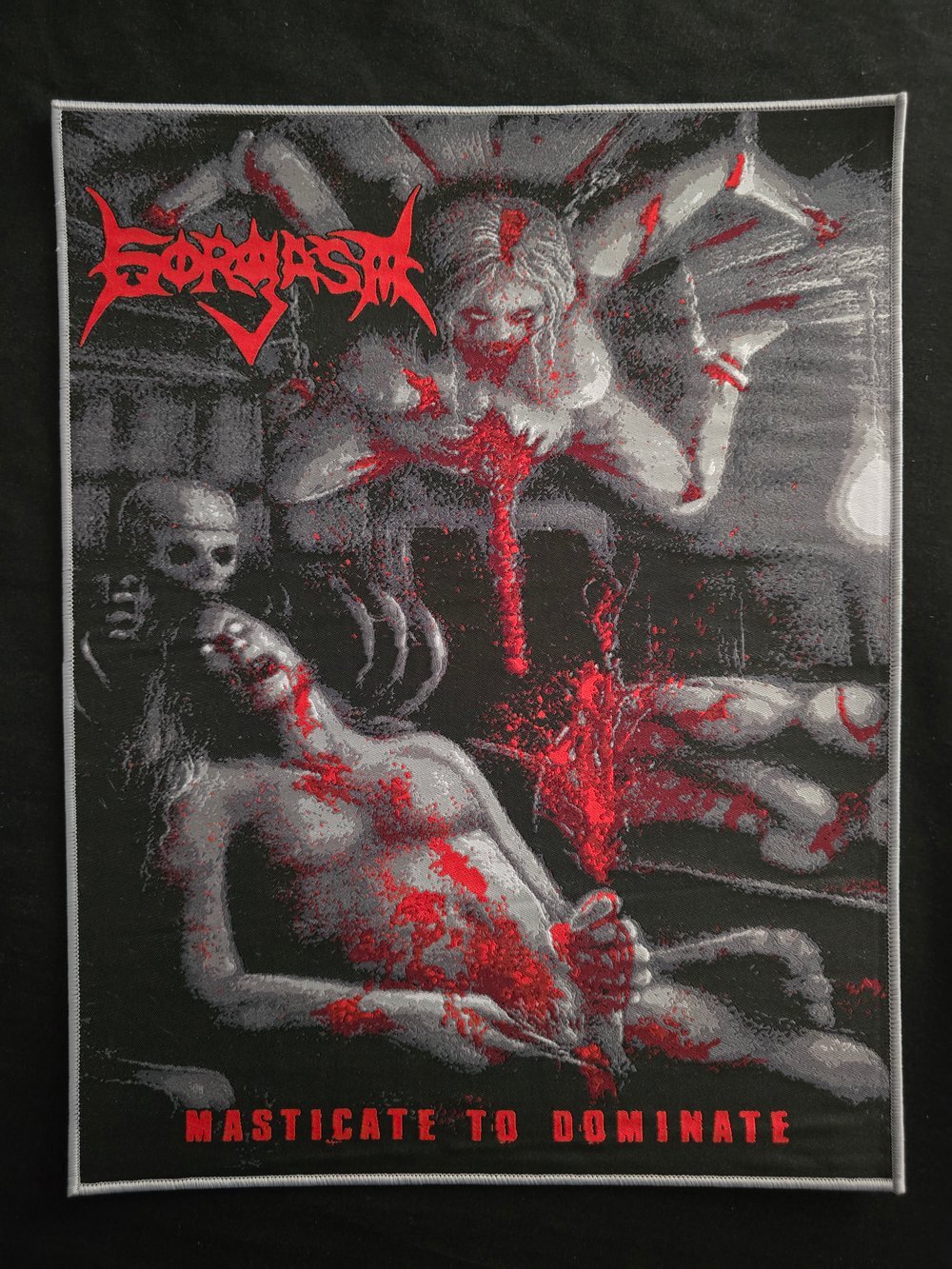 Gorgasm "Masticate to Dominate" Official Woven Backpatch